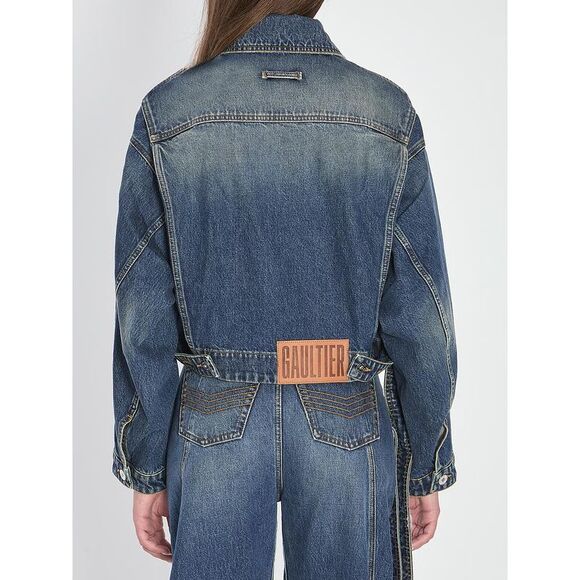 JEAN PAUL GAULTIER Deconstructed Denim Jacket Women BLUE Coats & Jackets - Picture 4 of 5